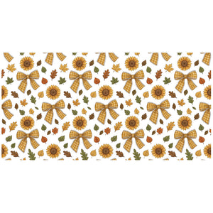 16 Oz Bows And Sunflower Cup Wrap - UV DTF Transfer