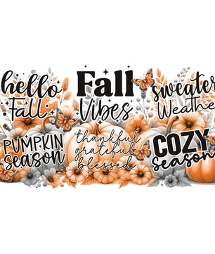 16 Oz Fall Quotes Cup Wrap - UV DTF Transfer