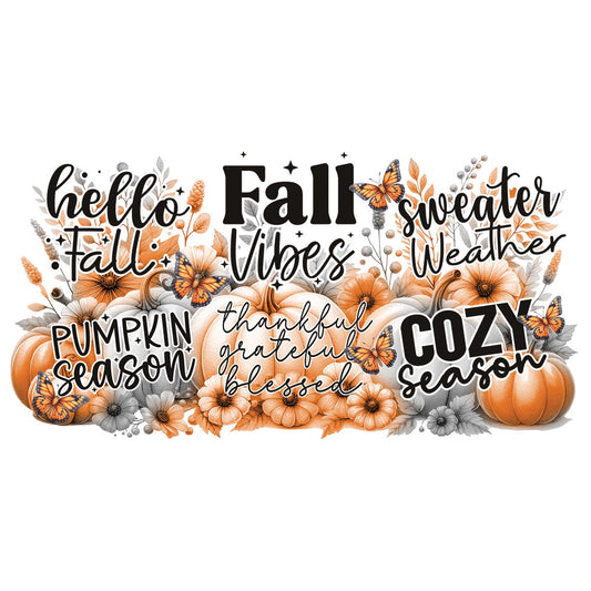 16 Oz Fall Quotes Cup Wrap - UV DTF Transfer