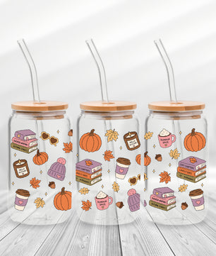 16 Oz Autum Vibes Cup Wrap - UV DTF Transfer