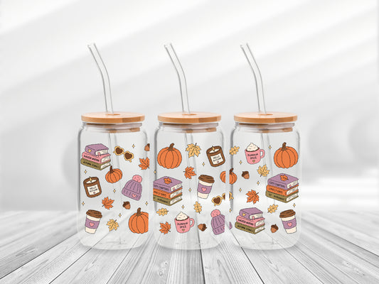 16 Oz Autum Vibes Cup Wrap - UV DTF Transfer
