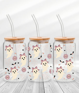 16 Oz Coquette Ghost Cup Wrap - UV DTF Transfer