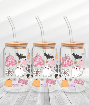 16 Oz Cute Halloween Cup Wrap - UV DTF Transfer