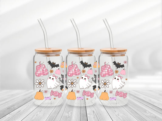 16 Oz Cute Halloween Cup Wrap - UV DTF Transfer