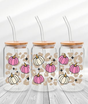 16 Oz Leopard Pumpkin Cup Wrap - UV DTF Transfer