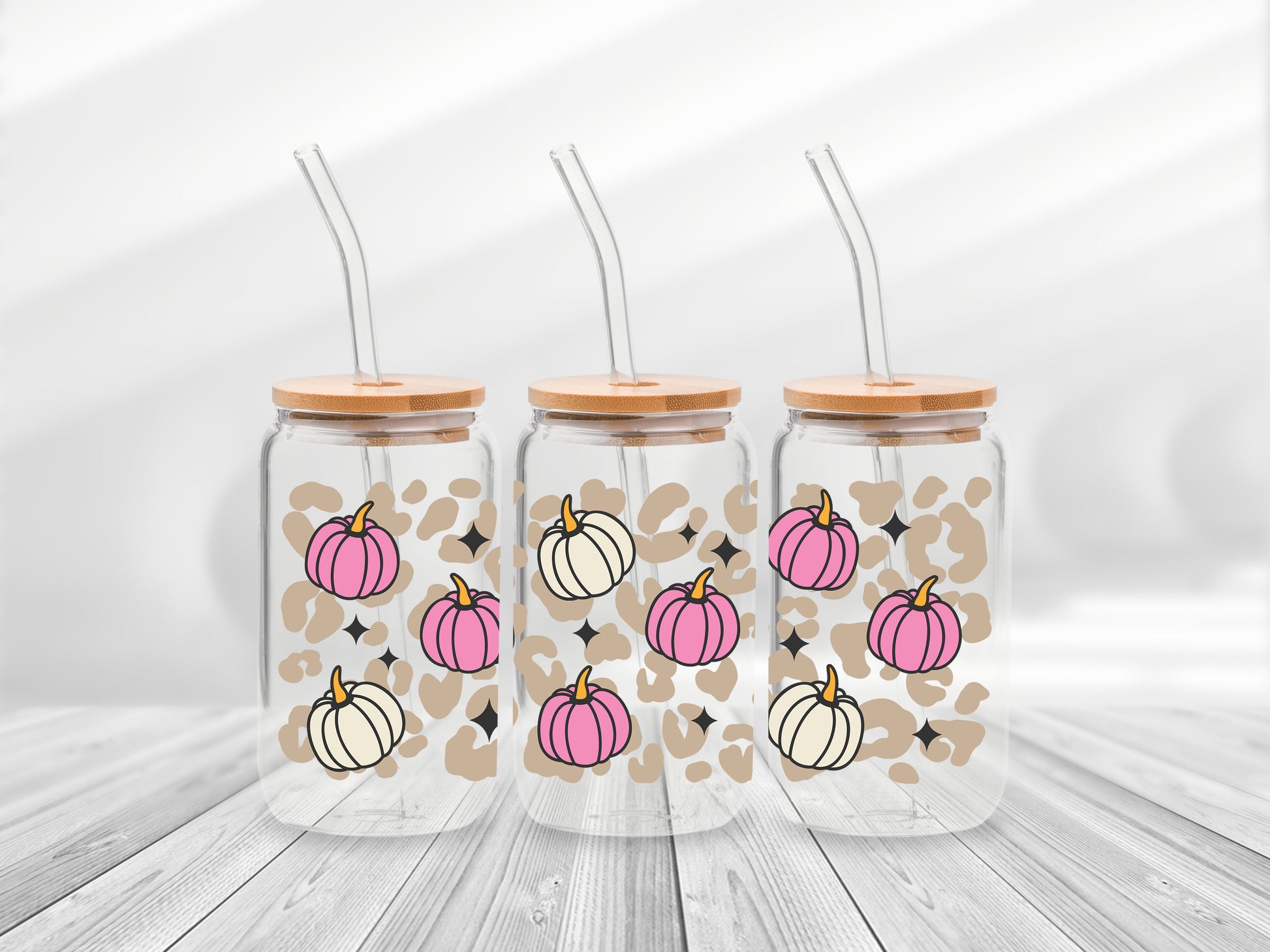16 Oz Leopard Pumpkin Cup Wrap - UV DTF Transfer