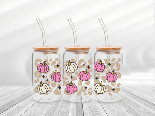 16 Oz Leopard Pumpkin Cup Wrap - UV DTF Transfer