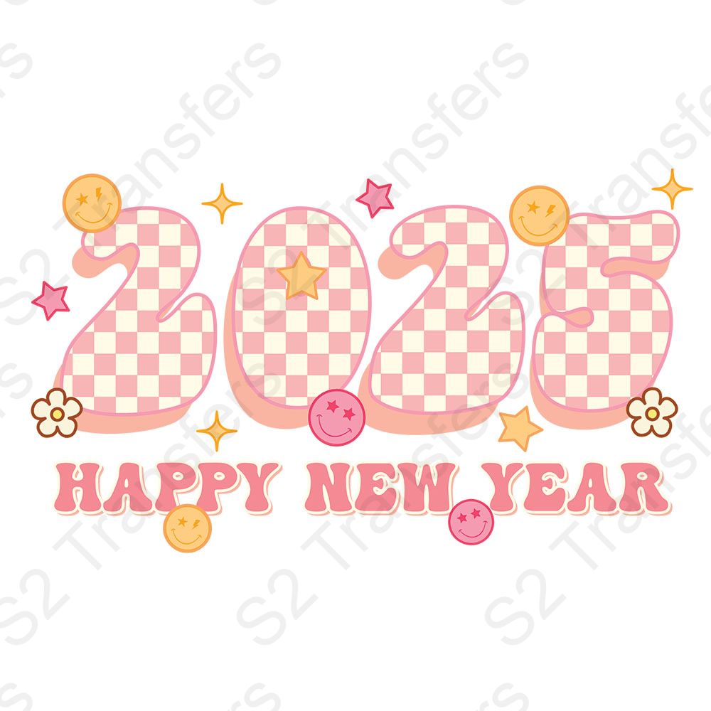 2025 Happy New Year Checkered