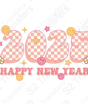 2025 Happy New Year Checkered