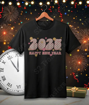 2025 Happy New Year Checkered - DTF Transfer DTF Transfer