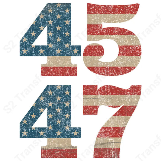 45/47 Vintage Flag Trump 2024 - DTF Transfer DTF Transfer