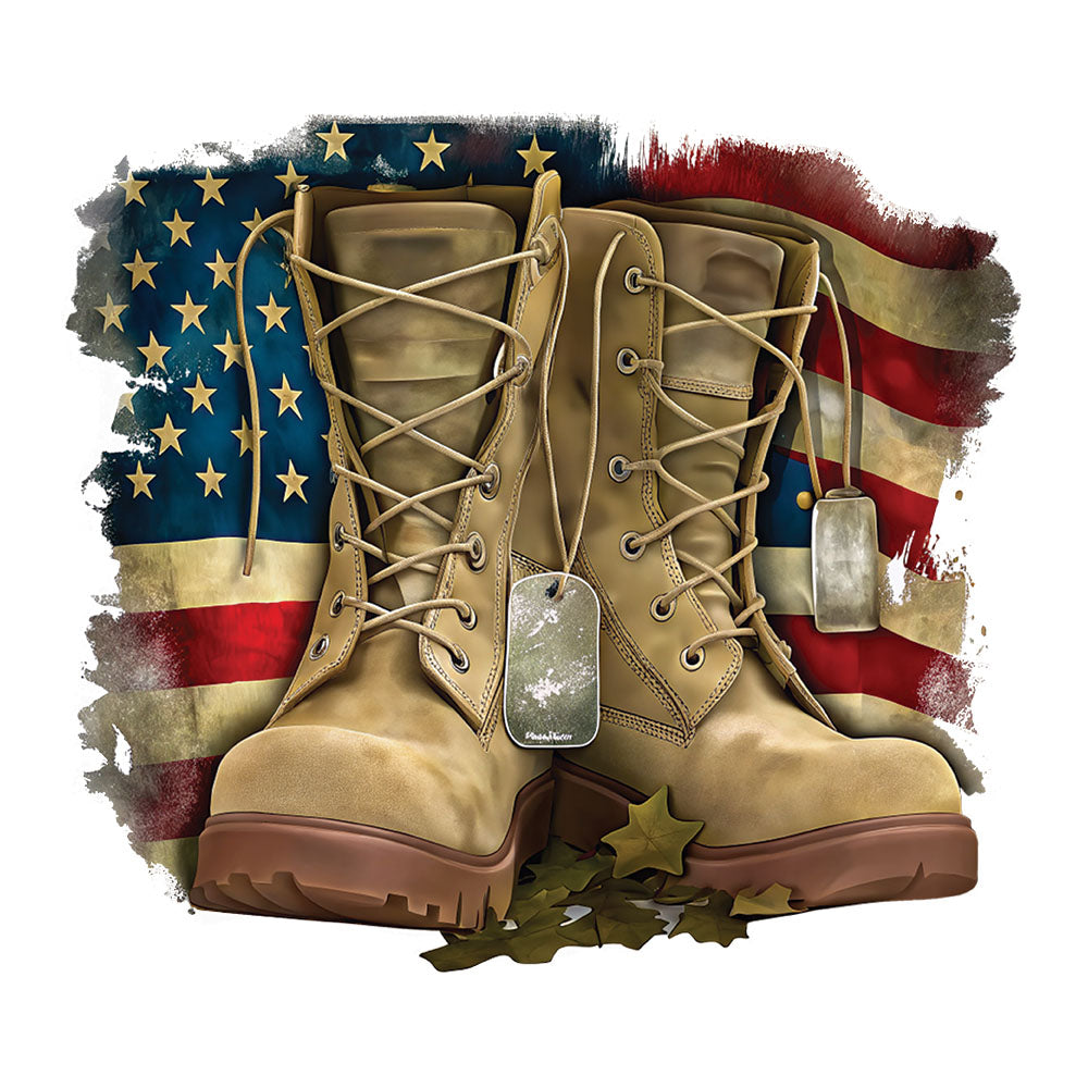 American Flag Army Boots - DTF Transfer