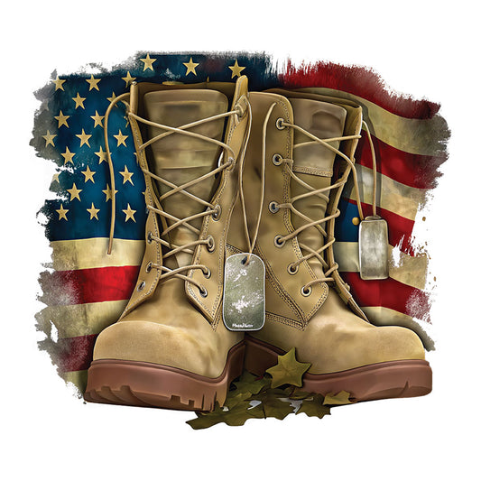 American Flag Army Boots - DTF Transfer