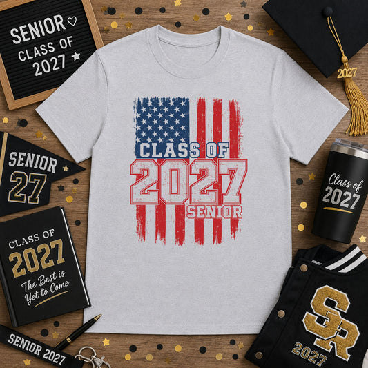 American Flag Senior 2027 – DTF Transfer