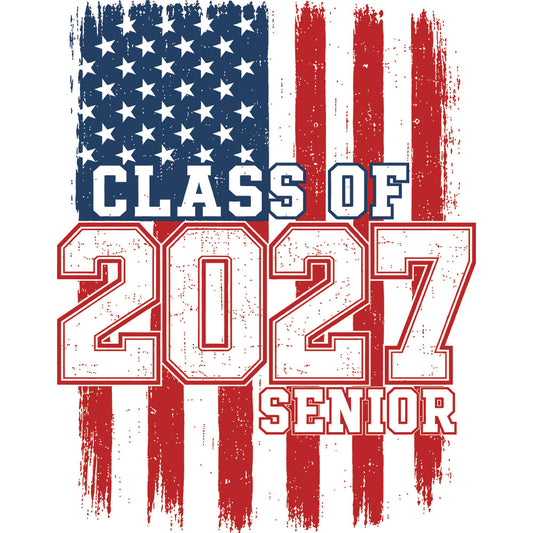 American Flag Senior 2027 – DTF Transfer