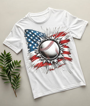 American Flag Baseball - DTF Transfer