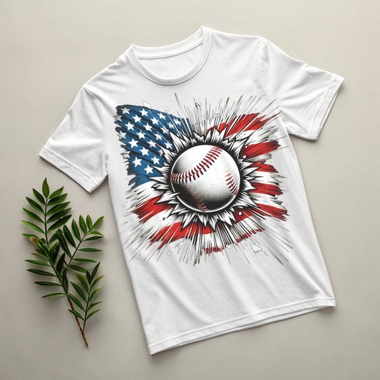 American Flag Baseball - DTF Transfer