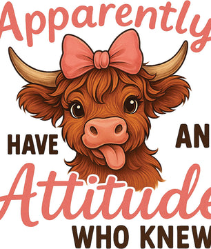 Attitude Highland Cow – DTF Transfer