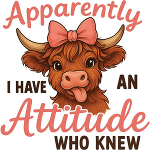 Attitude Highland Cow – DTF Transfer