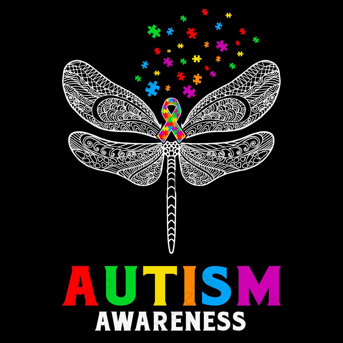 Autism Dragonfly Puzzle Autism Awareness