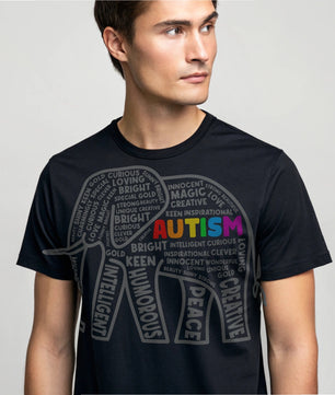 Autism Awareness Elephant Typography - DTF Transfer
