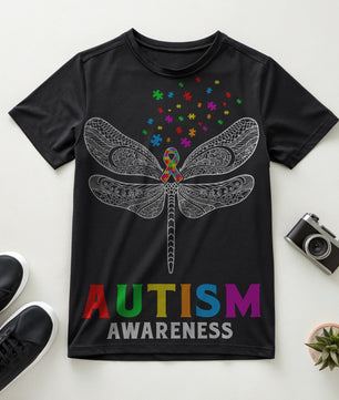 Autism Dragonfly Puzzle Autism Awareness - DTF Transfer