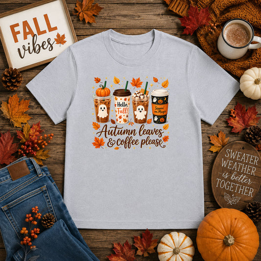 Autumn Leaves And Coffee Please – DTF Transfer