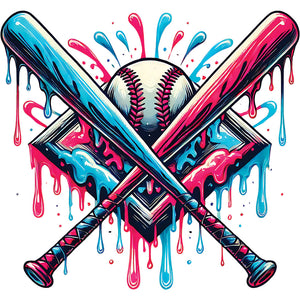 Baseball Home Plate Ice Cream Drip - DTF Transfer
