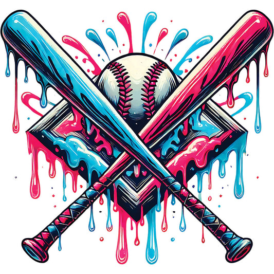 Baseball Home Plate Ice Cream Drip - DTF Transfer