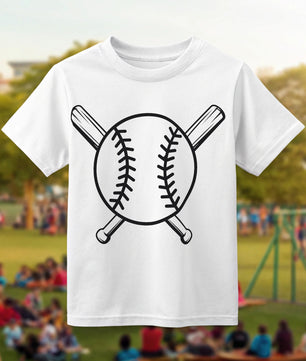 Baseball & Crossed Bats - DTF Transfer