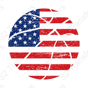 Basketball American Flag