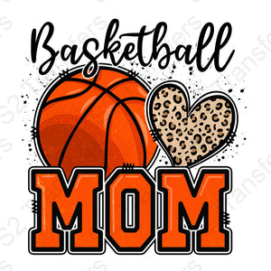 Basketball Mom Leopard Heart