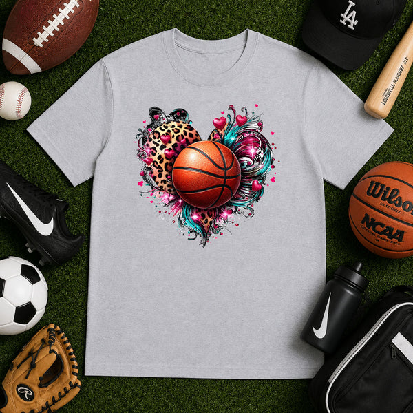 Basketball Leopard Heart – DTF Transfer