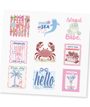 Beach UV DTF Sticker Sheet