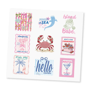 Beach UV DTF Sticker Sheet