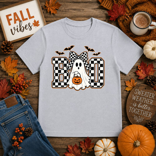 Boo Checkered Ghost – DTF Transfer