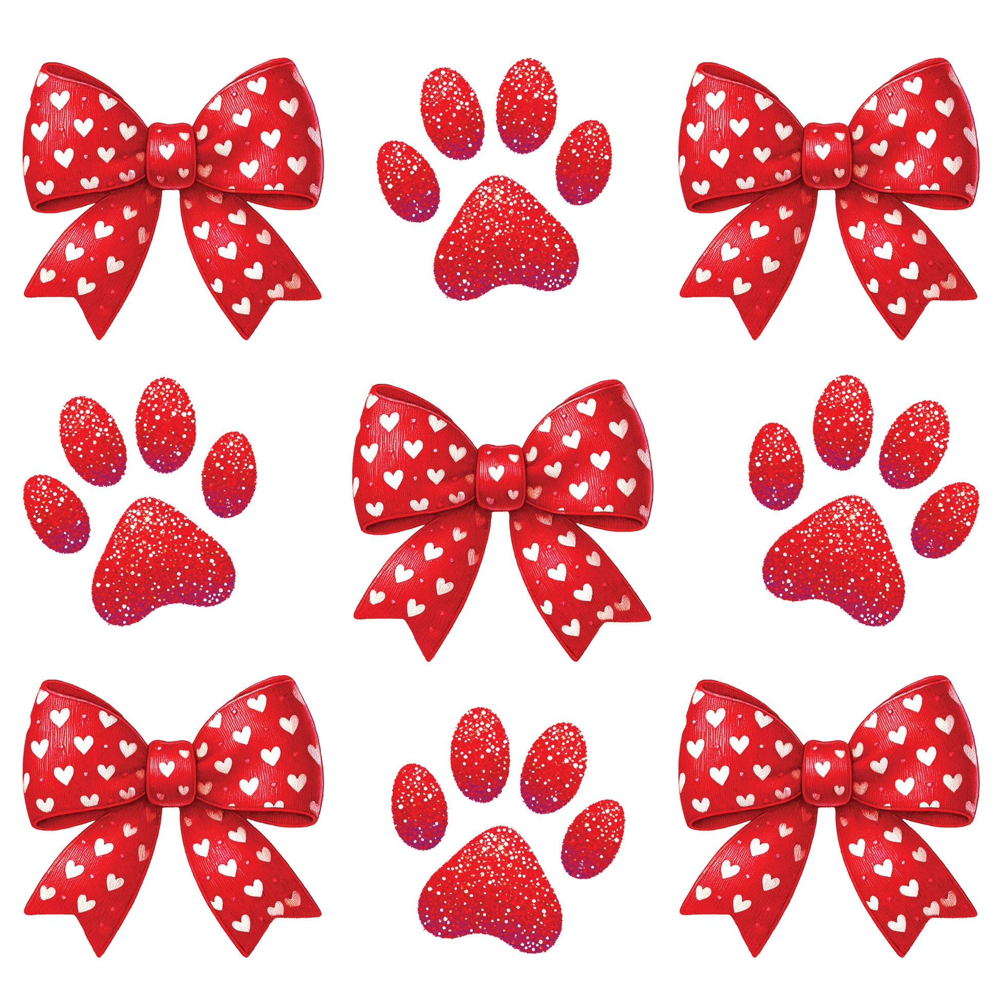 Bow and Paw Valentines - DTF Transfer