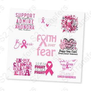 Breast Cancer UV DTF Sticker Sheet