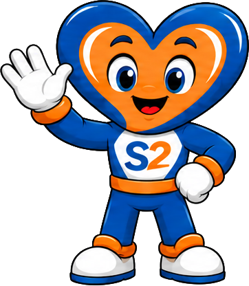 Buddy, the S2 Transfers mascot, waving