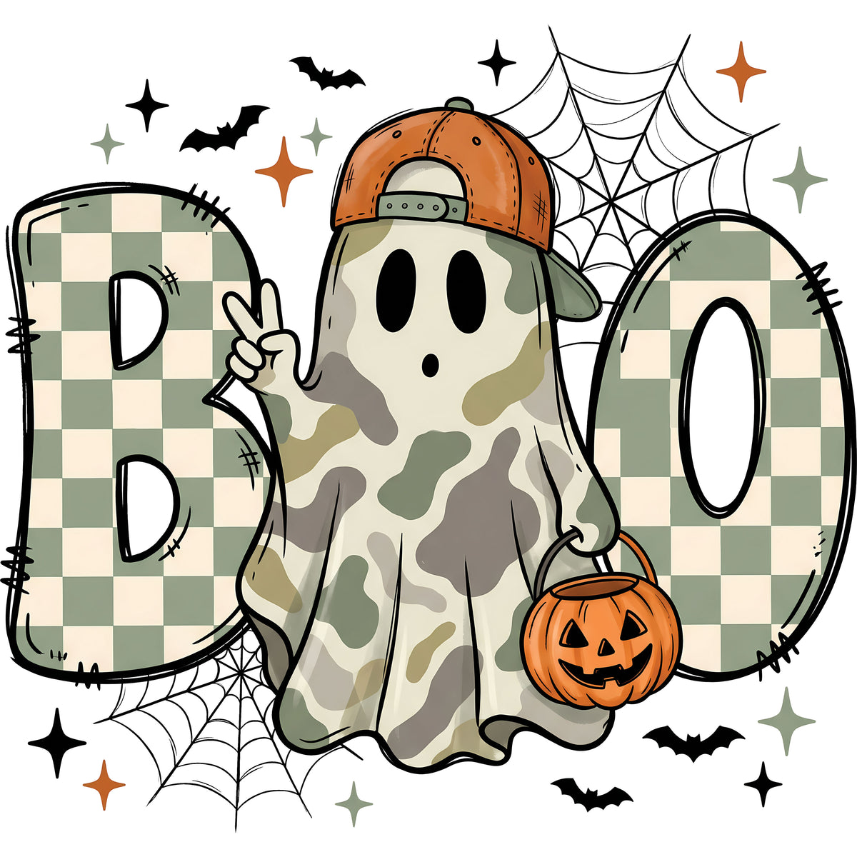 Camo Boo Cool Ghost – DTF Transfer