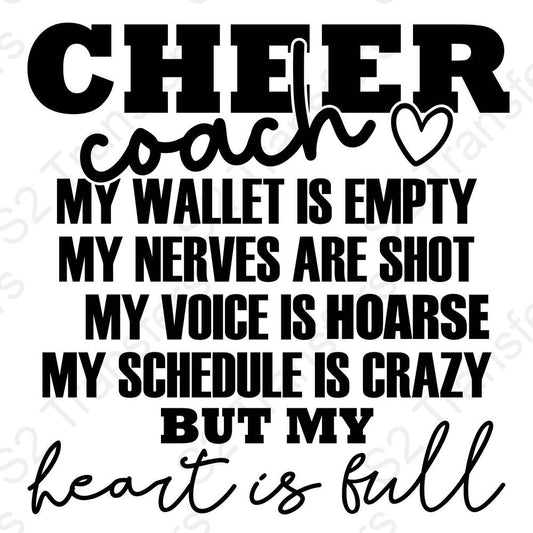 Cheer Coach Wallet Is Empty Heart Is Full