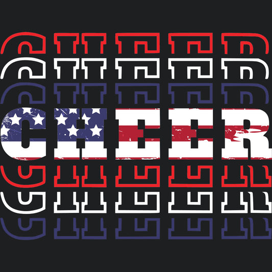 Cheer American Flag Design - DTF Transfer