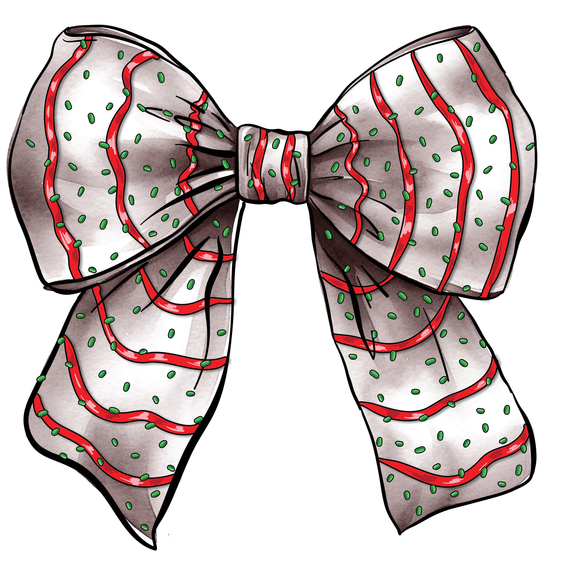 Christmas Cake Bow - DTF Transfer