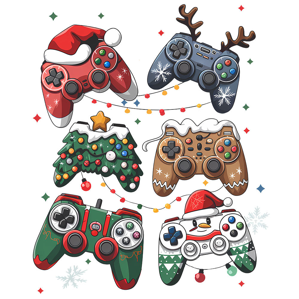 Christmas Gaming Controllers - DTF Transfer