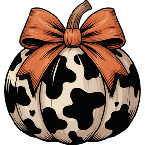 Cowprint Bow Pumpkin - DTF Transfer
