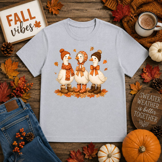 Cute Three Cozy Gooses – DTF Transfer
