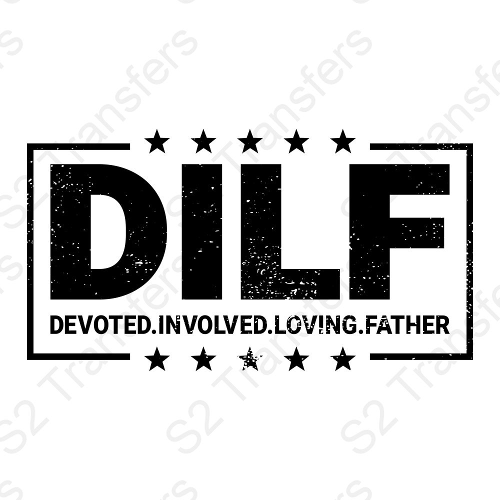 DILF Distressed Black Writing