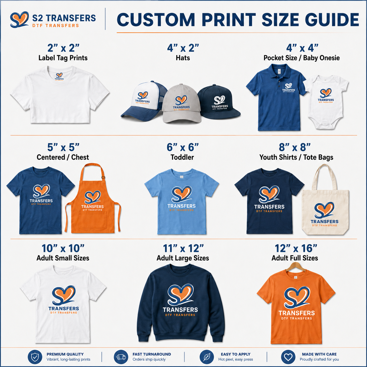 DTF Transfers by Size