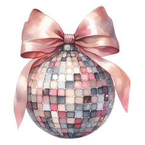 Disco Ball Pastel Bow - DTF Transfer