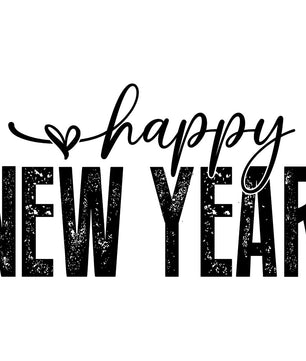 Distressed Happy New Year – DTF Transfer